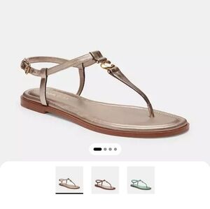 Coach metallic leather sandals sz 7.5 NWT